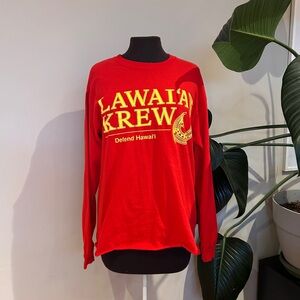 Lawai’a Krew Hawaiian red and yellow long sleeve graphic shirt